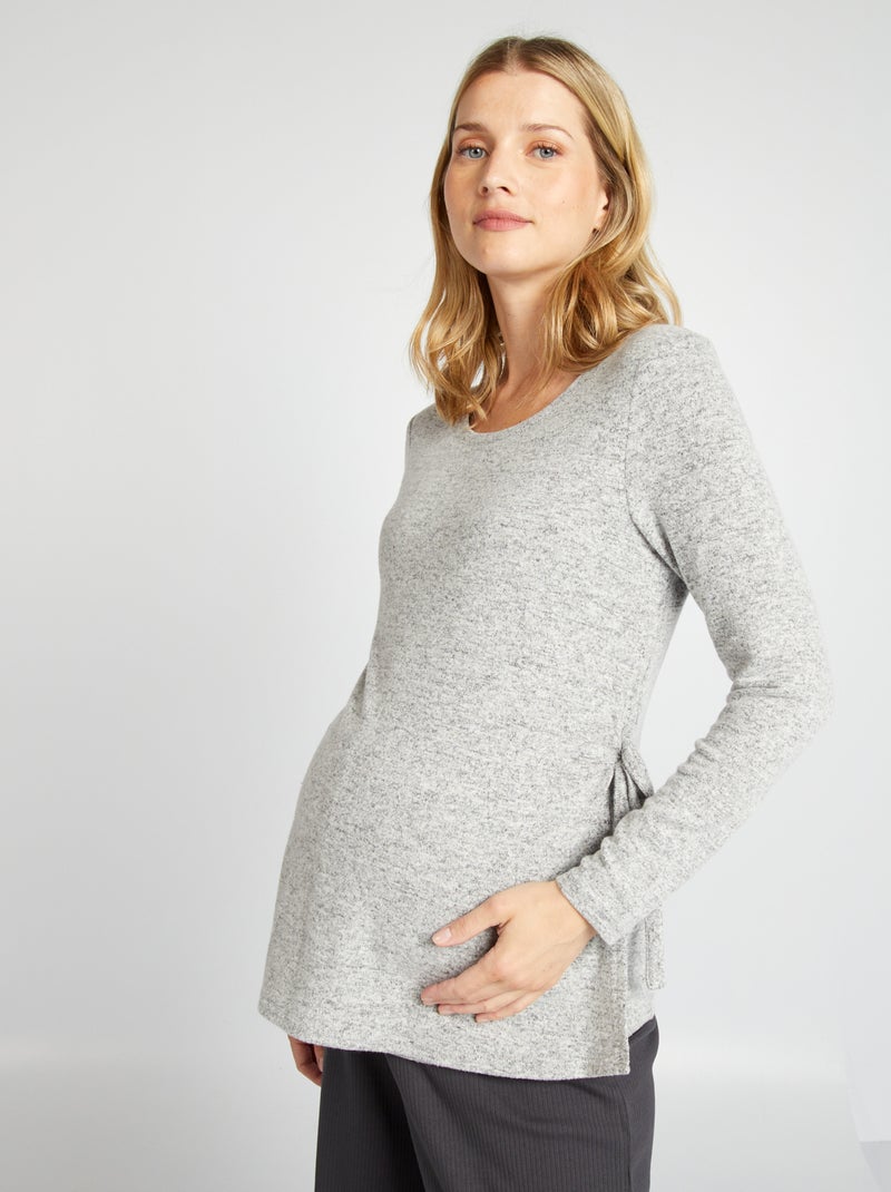 Maglione da allattamento in maglia soffice GRIGIO - Kiabi