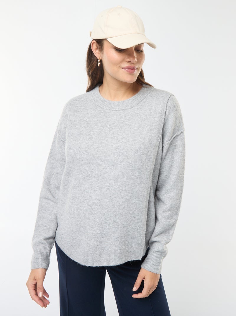 Maglione da allattamento in maglia soffice Grigio - Kiabi