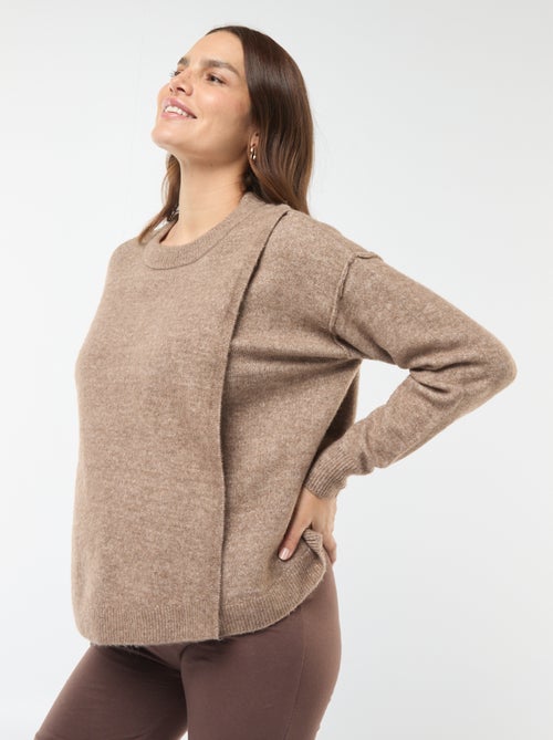 Maglione da allattamento in maglia soffice - Kiabi