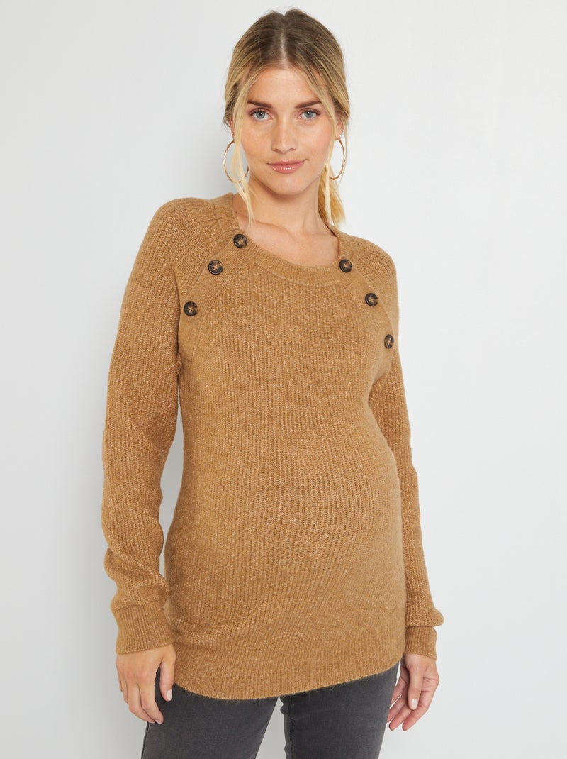 Maglione da allattamento in maglia tricot BEIGE - Kiabi