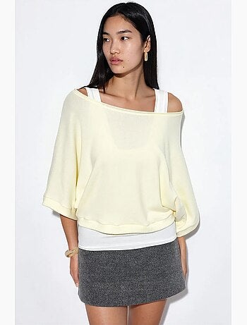 Maglione da donna a coste con girocollo busem