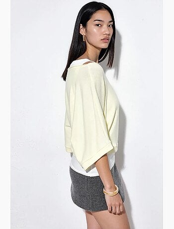 Maglione da donna a coste con girocollo busem