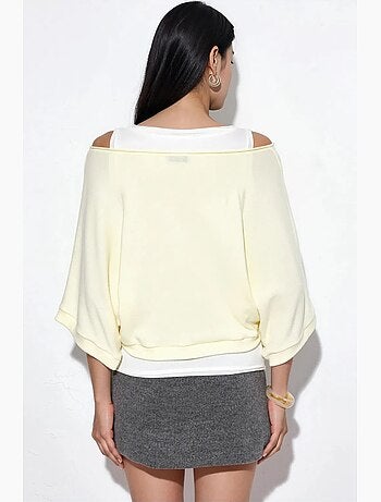 Maglione da donna a coste con girocollo busem