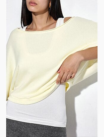 Maglione da donna a coste con girocollo busem