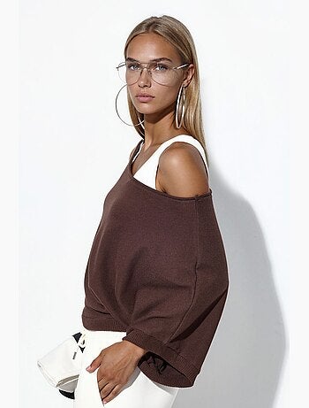 Maglione da donna a coste con girocollo busem