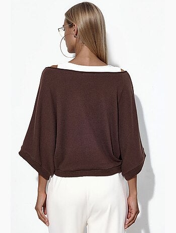 Maglione da donna a coste con girocollo busem