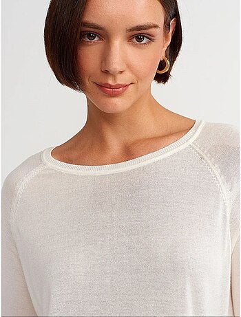 Maglione da donna a coste con girocollo dilvin