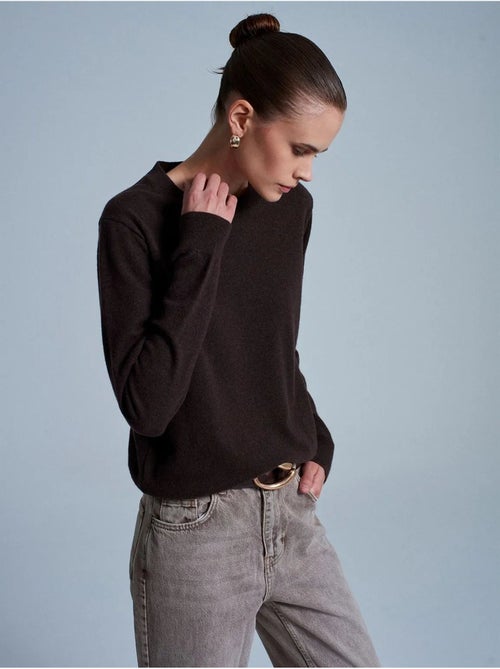 Maglione da donna in cashmere a coste con girocollo dilvin - Kiabi Maglione da donna in cashmere a coste con girocollo dilvin - Kiabi