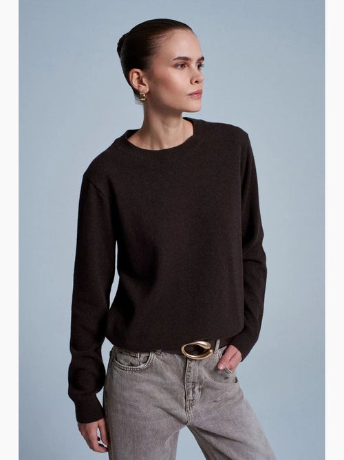 Maglione da donna in cashmere a coste con girocollo dilvin - Kiabi Maglione da donna in cashmere a coste con girocollo dilvin - Kiabi