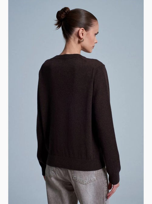Maglione da donna in cashmere a coste con girocollo dilvin - Kiabi Maglione da donna in cashmere a coste con girocollo dilvin - Kiabi