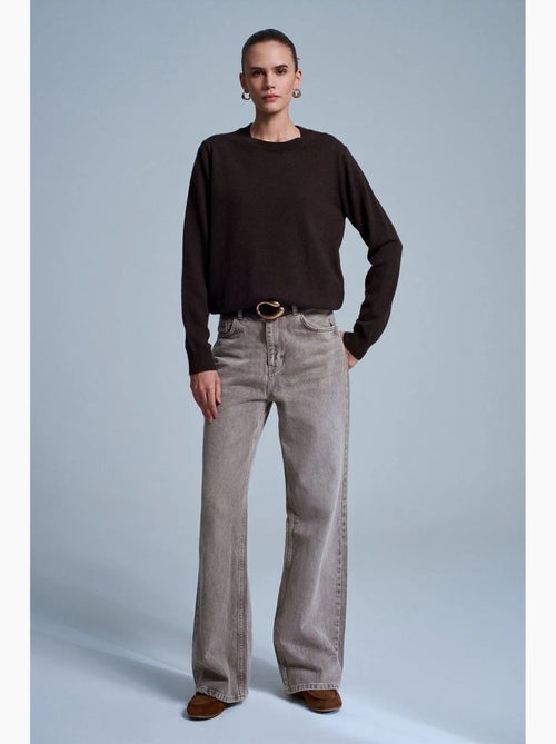 Maglione da donna in cashmere a coste con girocollo dilvin - Kiabi Maglione da donna in cashmere a coste con girocollo dilvin - Kiabi