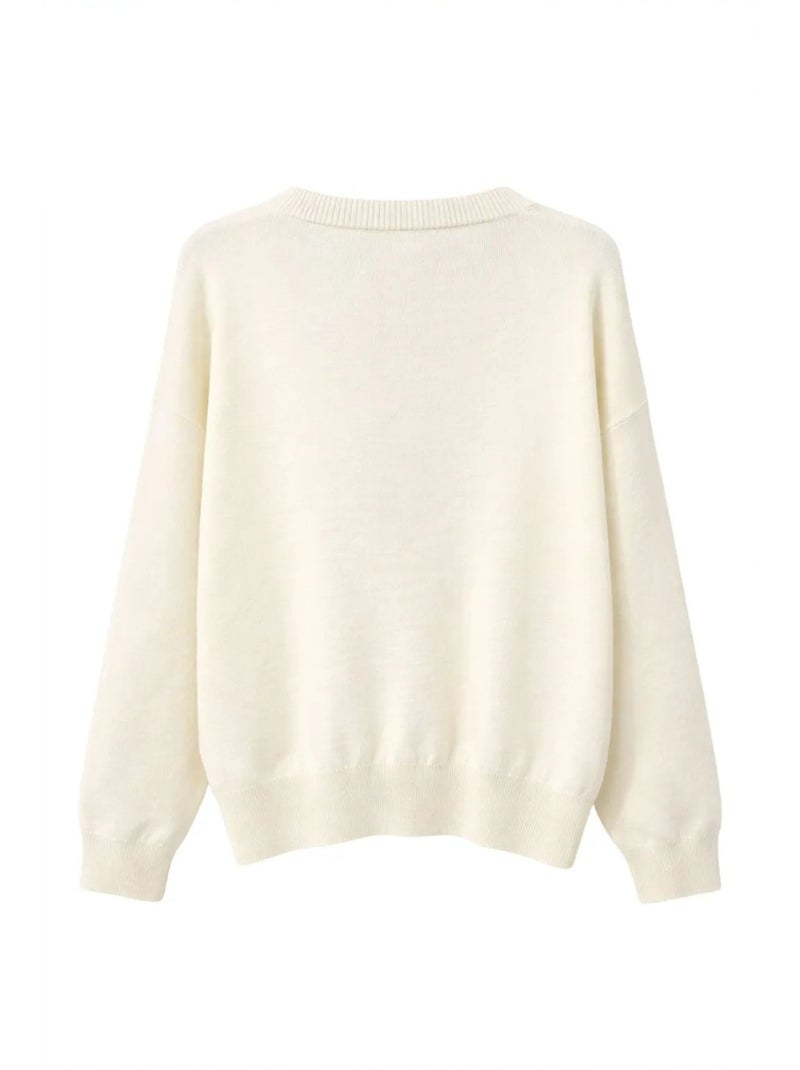 Maglione da donna in misto cotone mixray Avorio - Kiabi