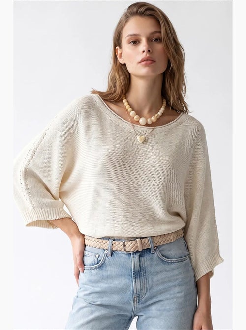 Maglione da donna in misto cotone mixray - Kiabi Maglione da donna in misto cotone mixray - Kiabi