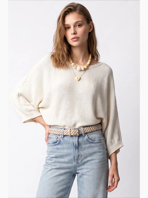 Maglione da donna in misto cotone mixray - Kiabi Maglione da donna in misto cotone mixray - Kiabi