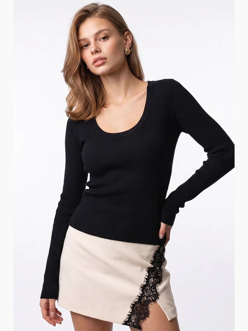 Maglione da donna in misto viscosa e cashmere mixray Nero - Kiabi