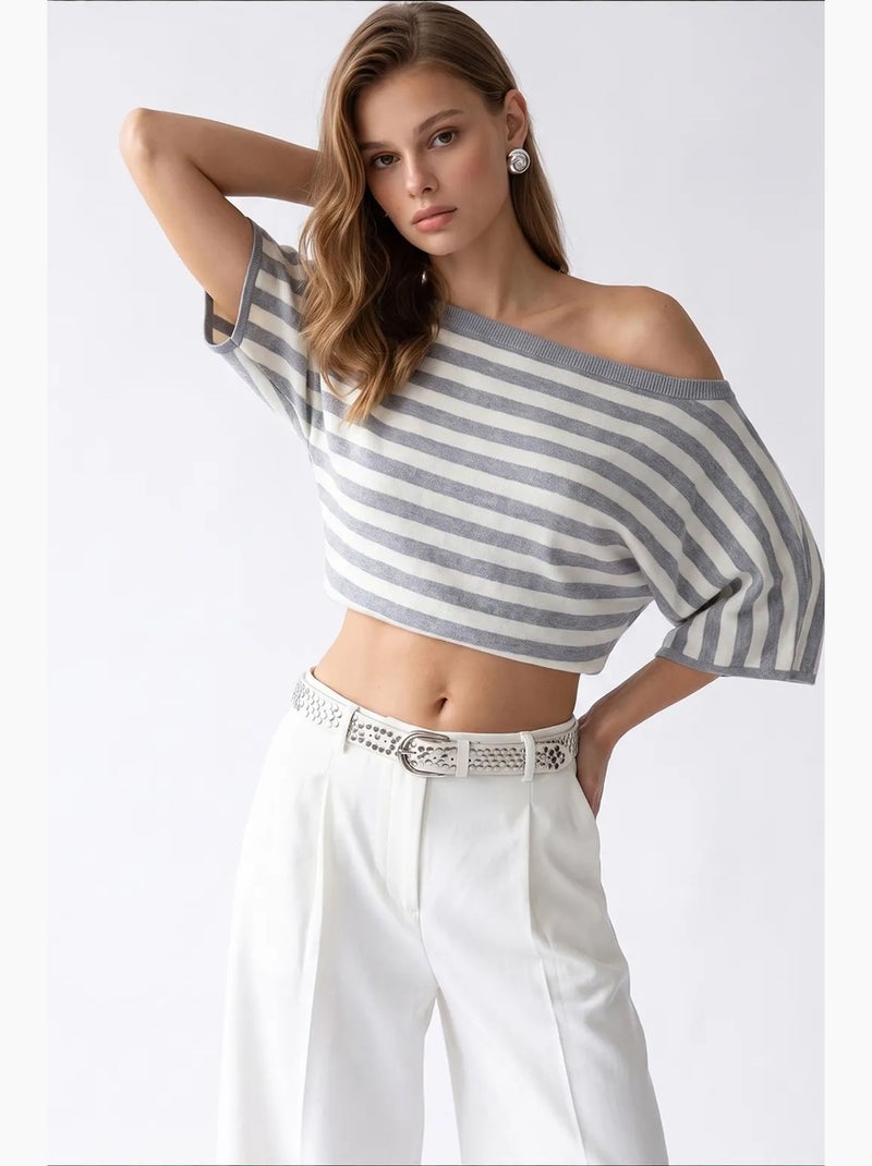 Maglione da donna in misto viscosa mixray Bianco Grigio - Kiabi