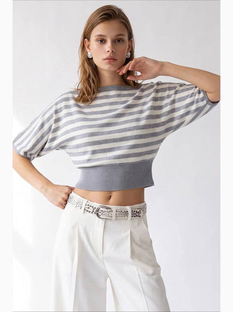 Maglione da donna in misto viscosa mixray Bianco Grigio - Kiabi
