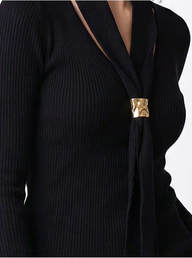 Maglione da donna in misto viscosa mixray Nero - Kiabi