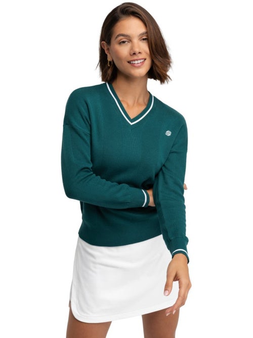 Maglione da golf con scollo a v da donna golf donna gimme teal - Kiabi