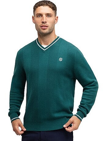 Maglione da golf con scollo a v da uomo golf uomo hagen teal