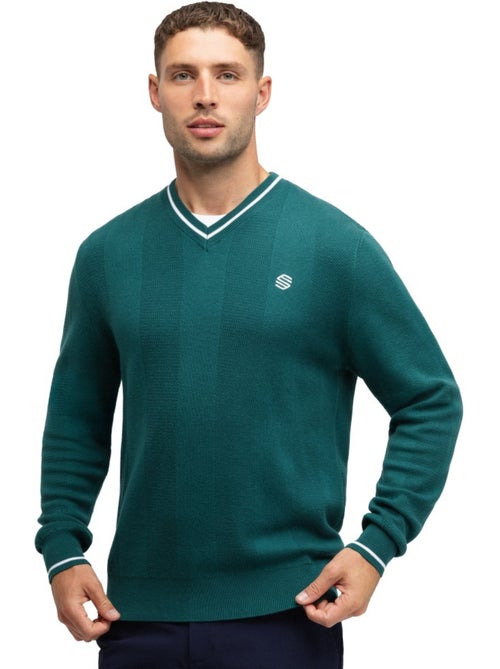 Maglione da golf con scollo a v da uomo golf uomo hagen teal - Kiabi