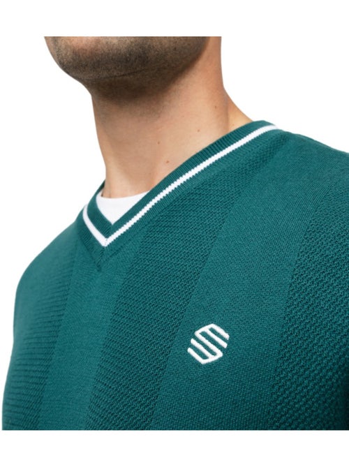 Maglione da golf con scollo a v da uomo golf uomo hagen teal - Kiabi