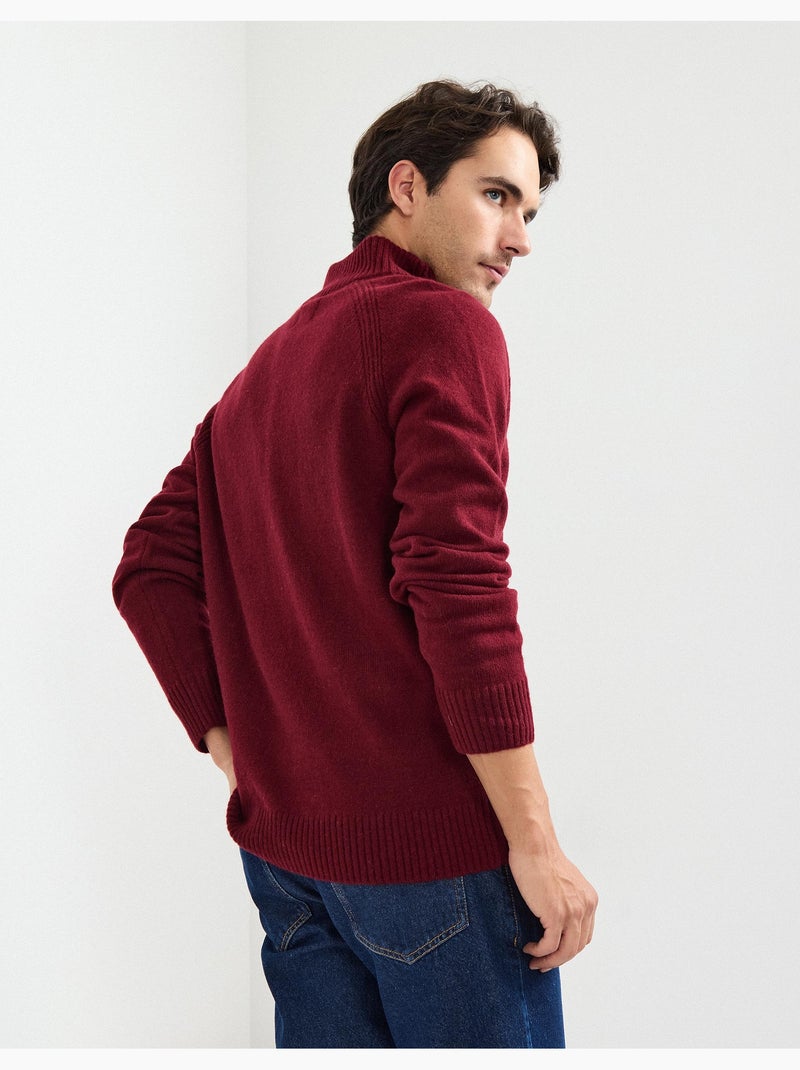 Maglione di lana con cerniera, MO Fashion Rosso - Kiabi