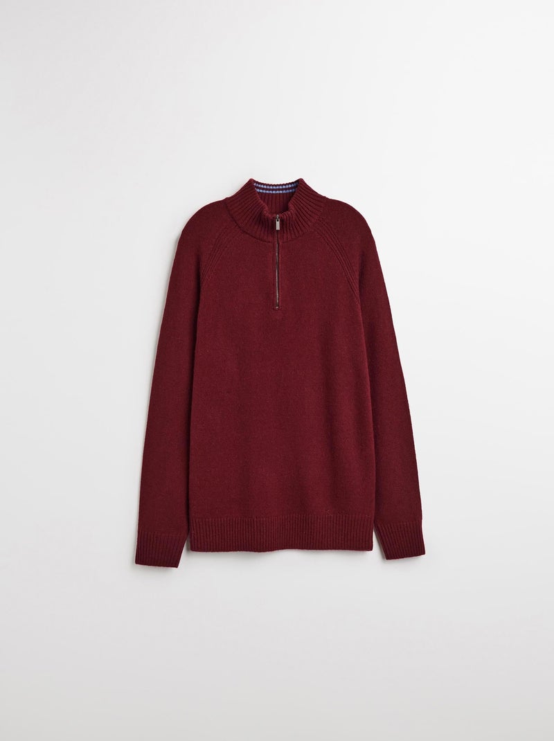 Maglione di lana con cerniera, MO Fashion Rosso - Kiabi