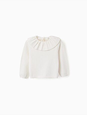 Maglione di maglia con colletto arricciato