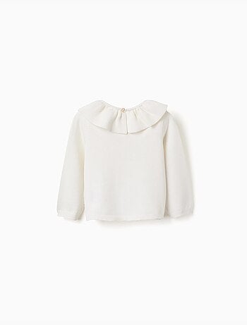 Maglione di maglia con colletto arricciato