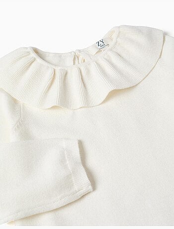 Maglione di maglia con colletto arricciato