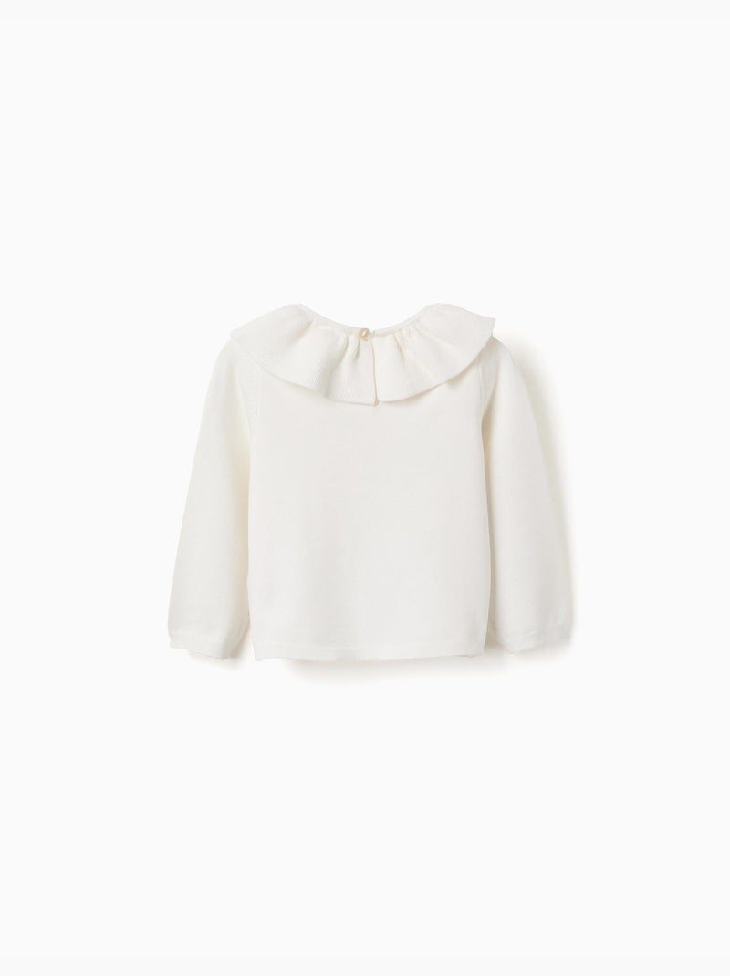 Maglione di maglia con colletto arricciato Bianco - Kiabi