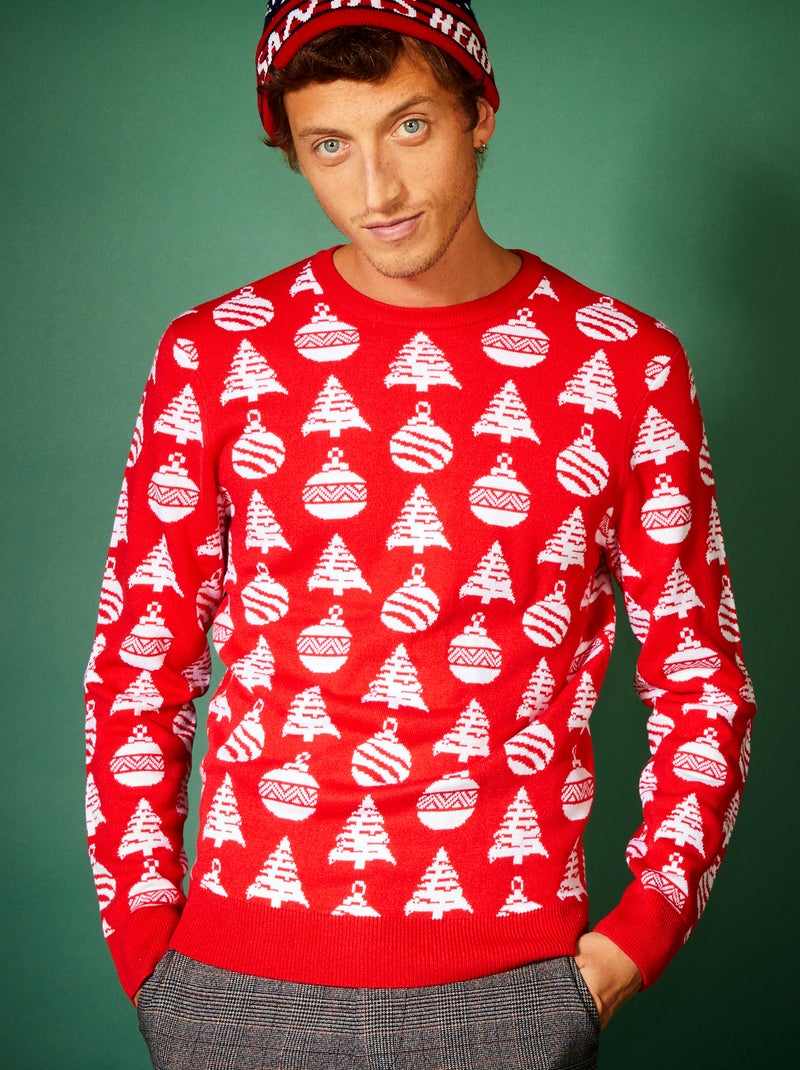 Maglione di Natale a maglia grossa ROSSO - Kiabi