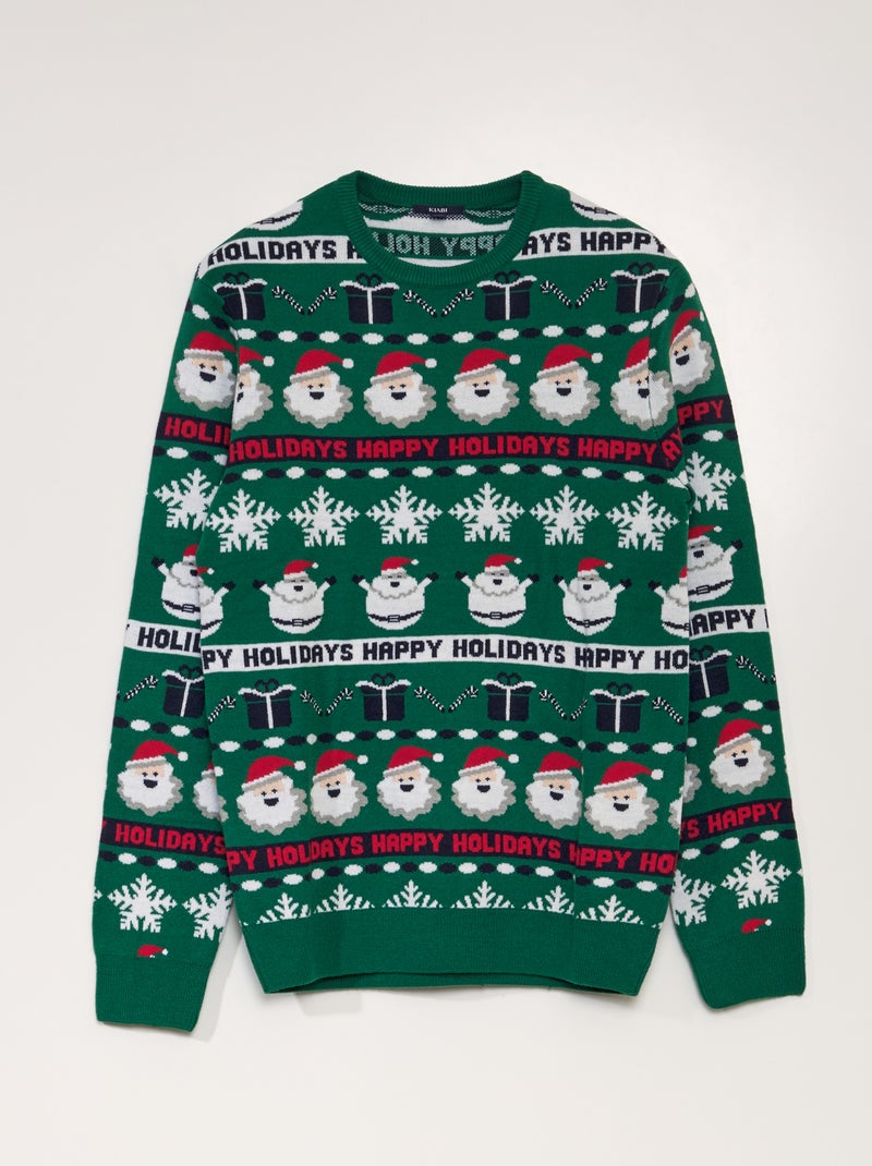 Maglione di Natale a maglia grossa VERDE - Kiabi