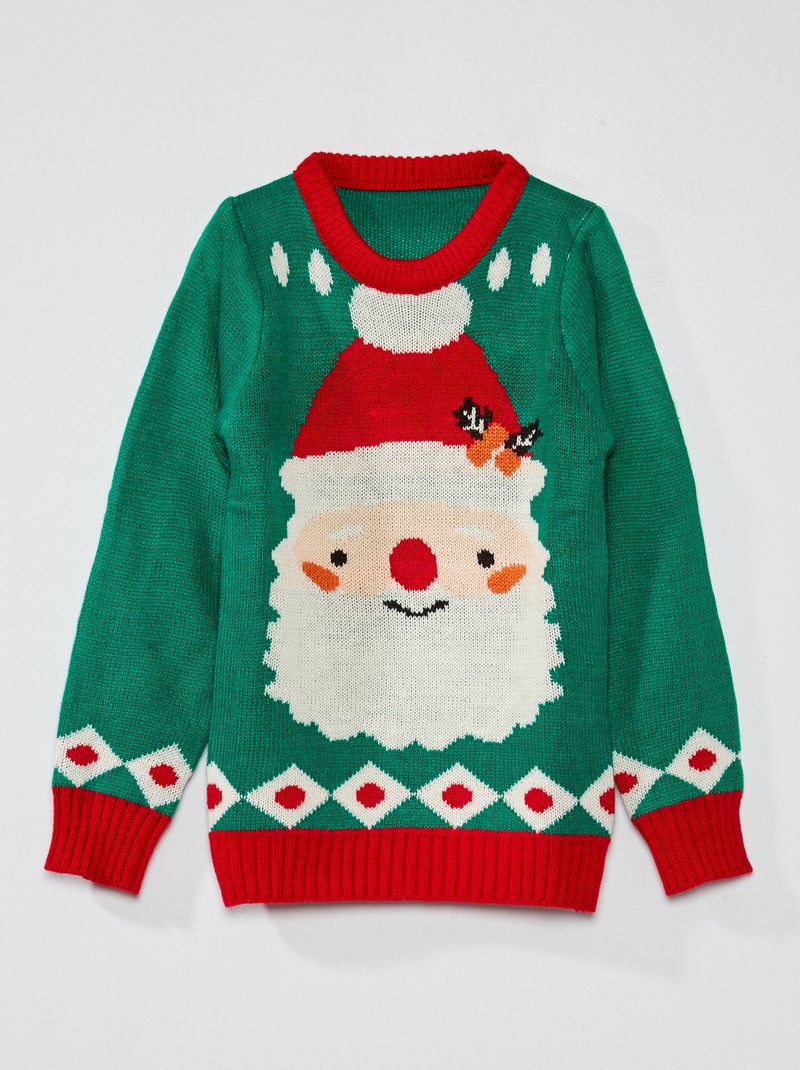 Maglione di Natale 'Babbo Natale' verde - Kiabi