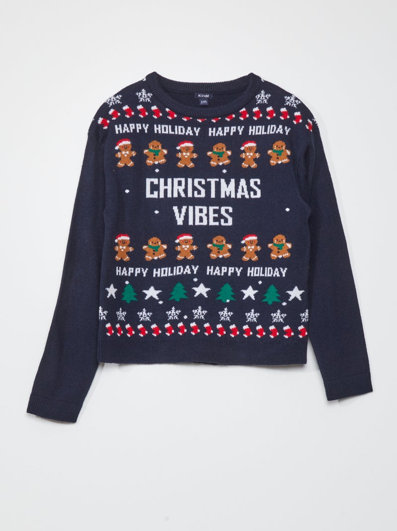 Maglione di Natale 'Christmas Vibes' BLU - Kiabi