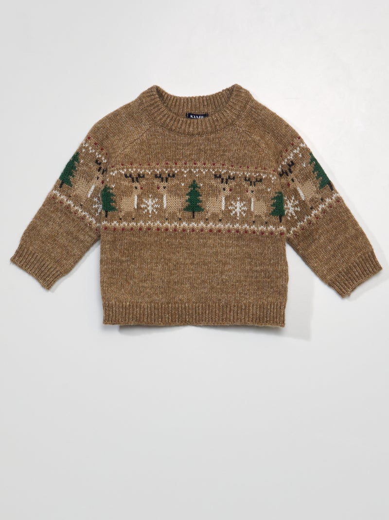 Maglione di Natale con motivo fantasia MARRONE - Kiabi
