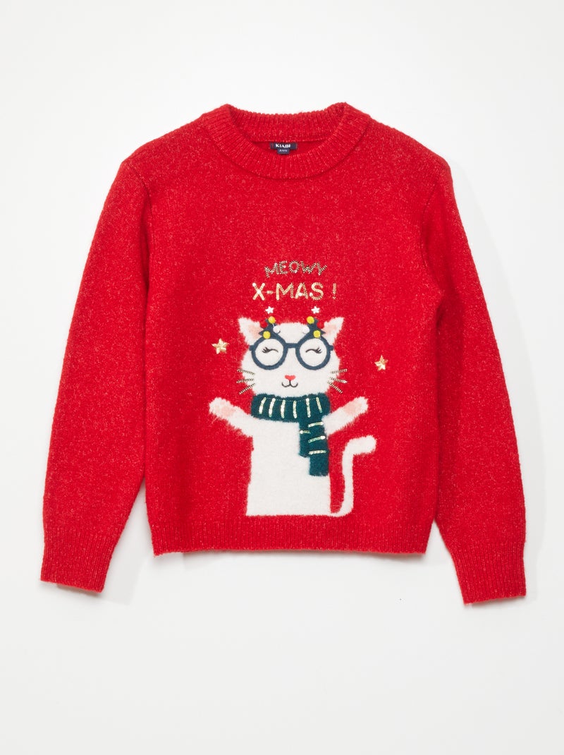 Maglione di Natale con pupazzo di neve ROSSO - Kiabi