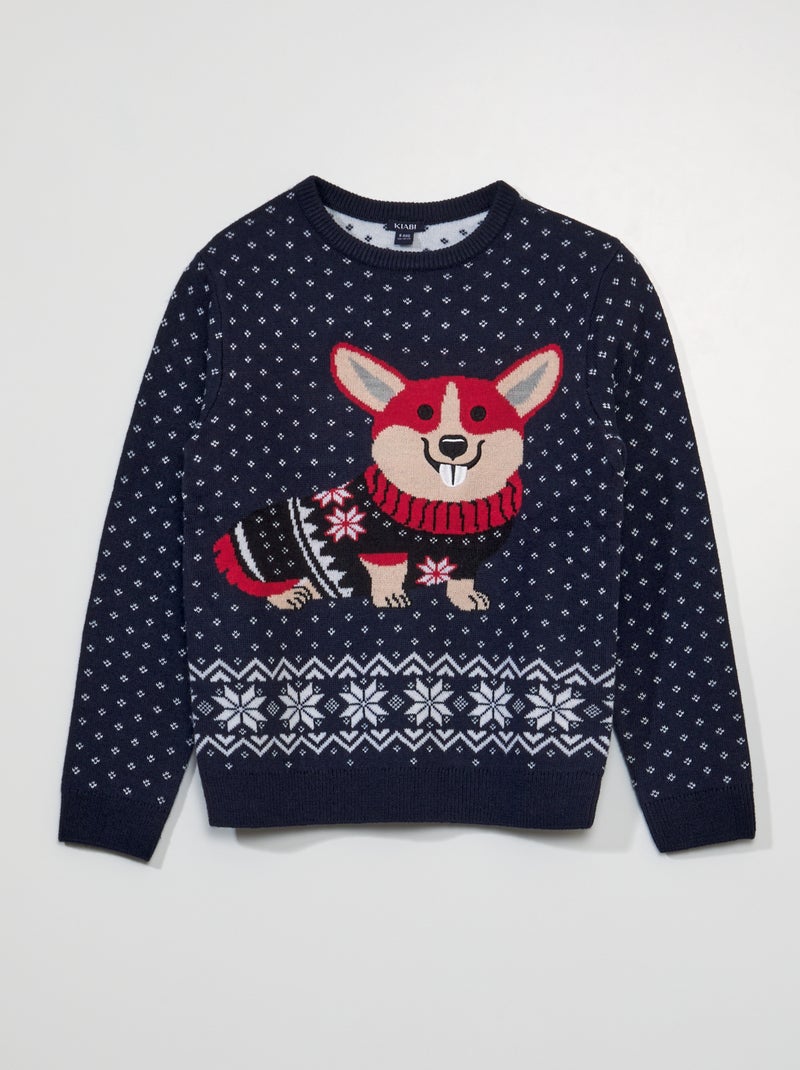 Maglione di Natale con stampa davanti Blu - Kiabi