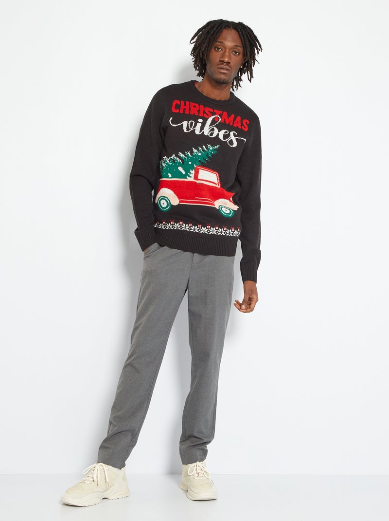 Maglione di Natale in maglia NERO - Kiabi