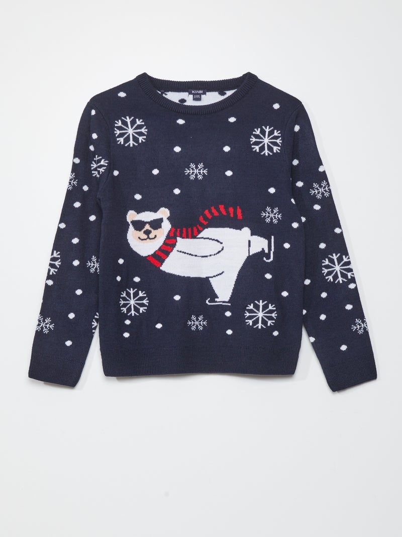 Maglione di Natale 'orso' BLU - Kiabi