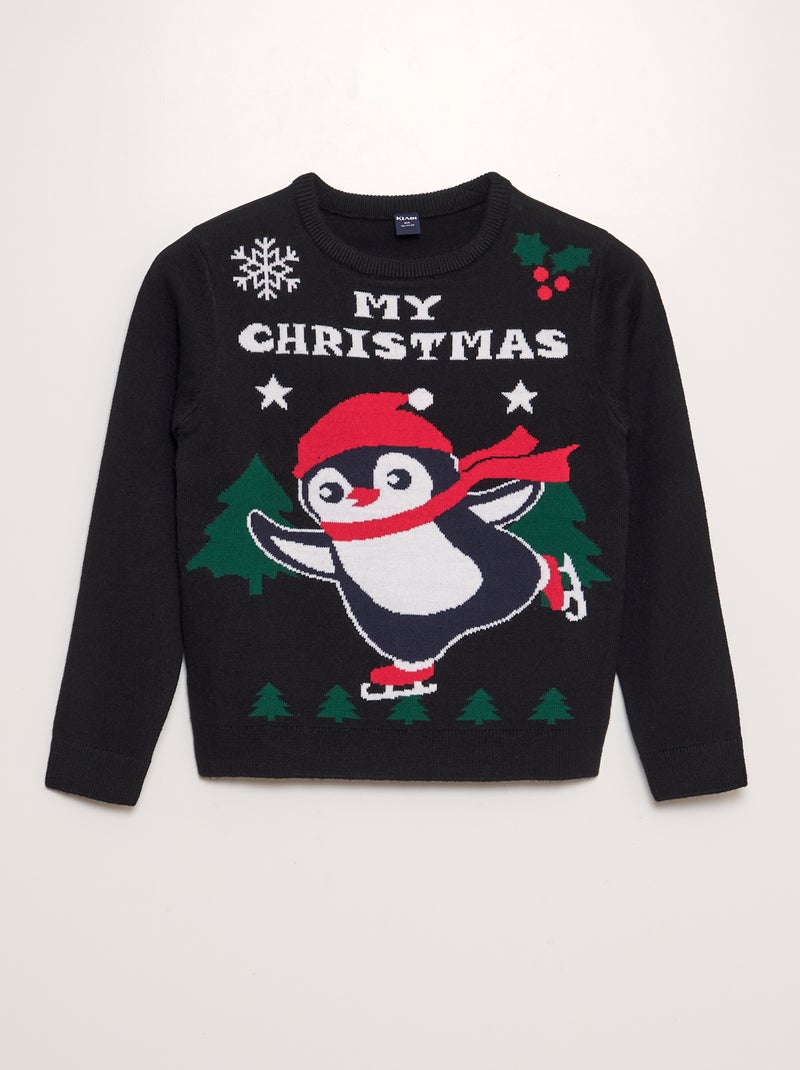 Maglione di Natale Pinguino NERO - Kiabi