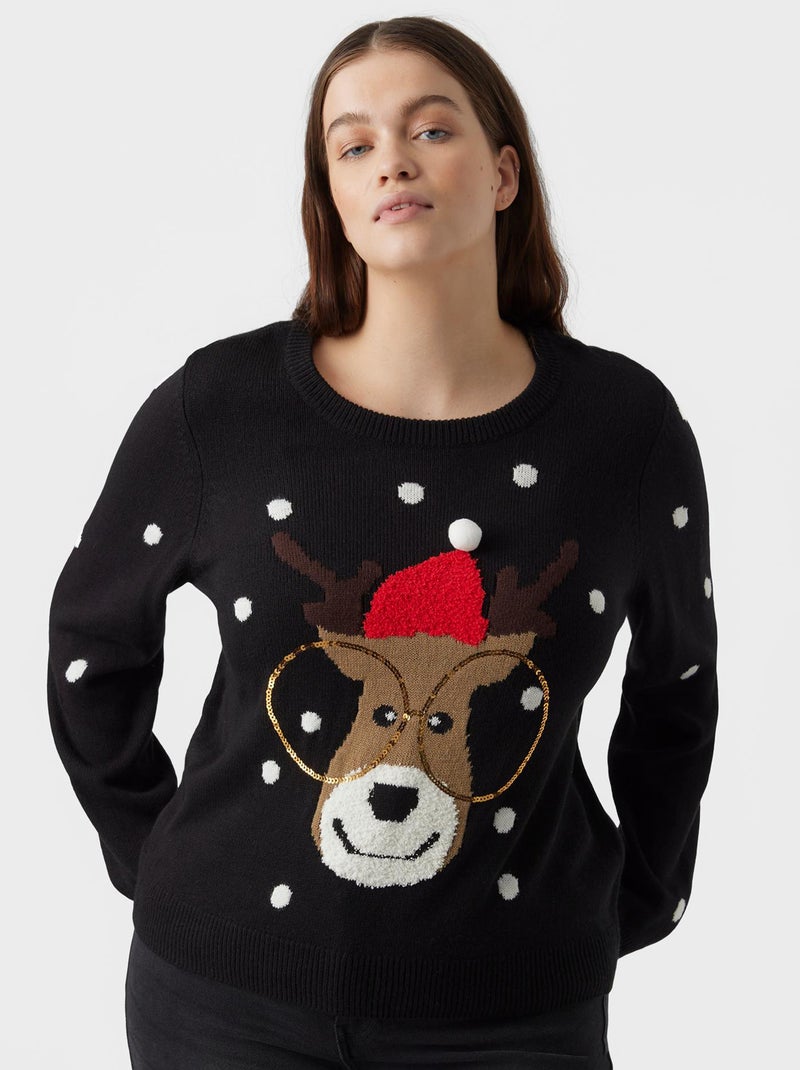 Maglione di Natale 'Vero Moda Curve' NERO - Kiabi