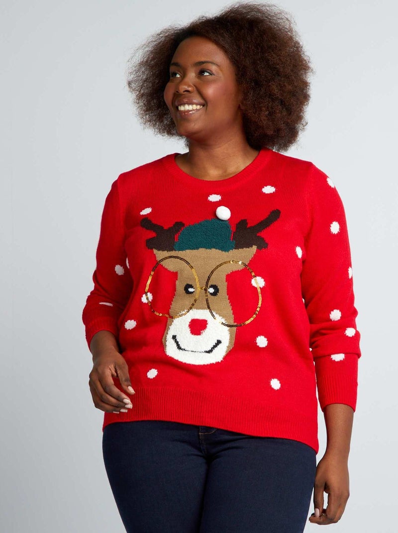 Maglione di Natale 'Vero Moda Curve' ROSSO - Kiabi