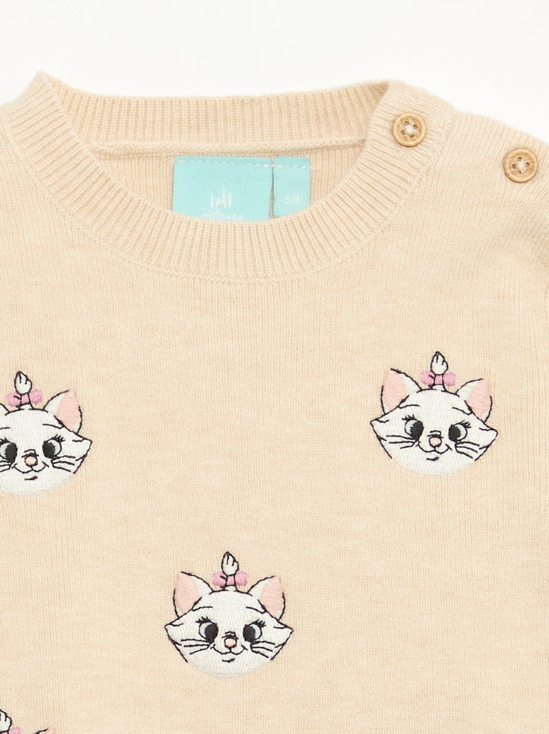 Maglione 'Disney' 'Marie' in maglia con animazione fantasia Beige - Kiabi