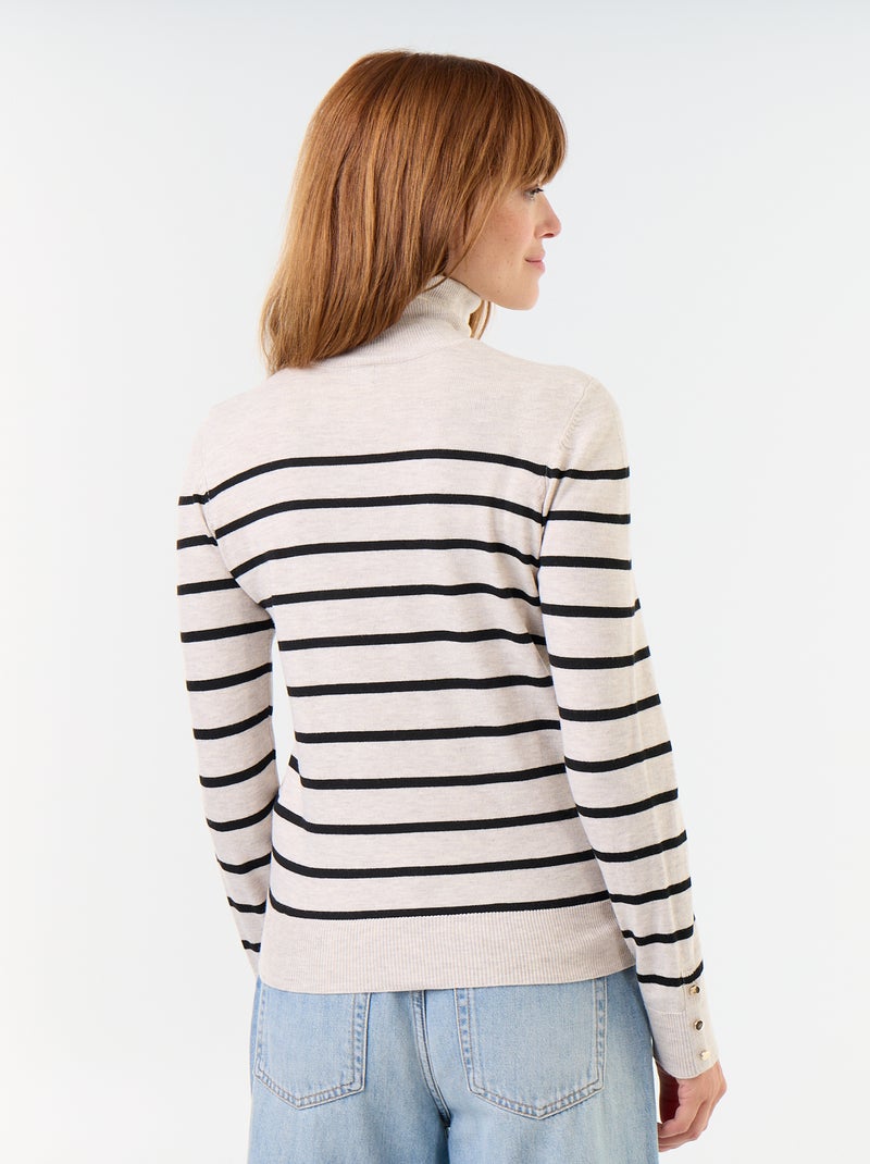 Maglione dolcevita a maglia fine Beige - Kiabi