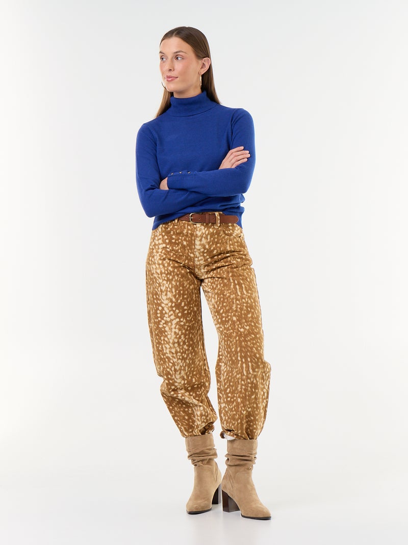 Maglione dolcevita a maglia fine Blu - Kiabi
