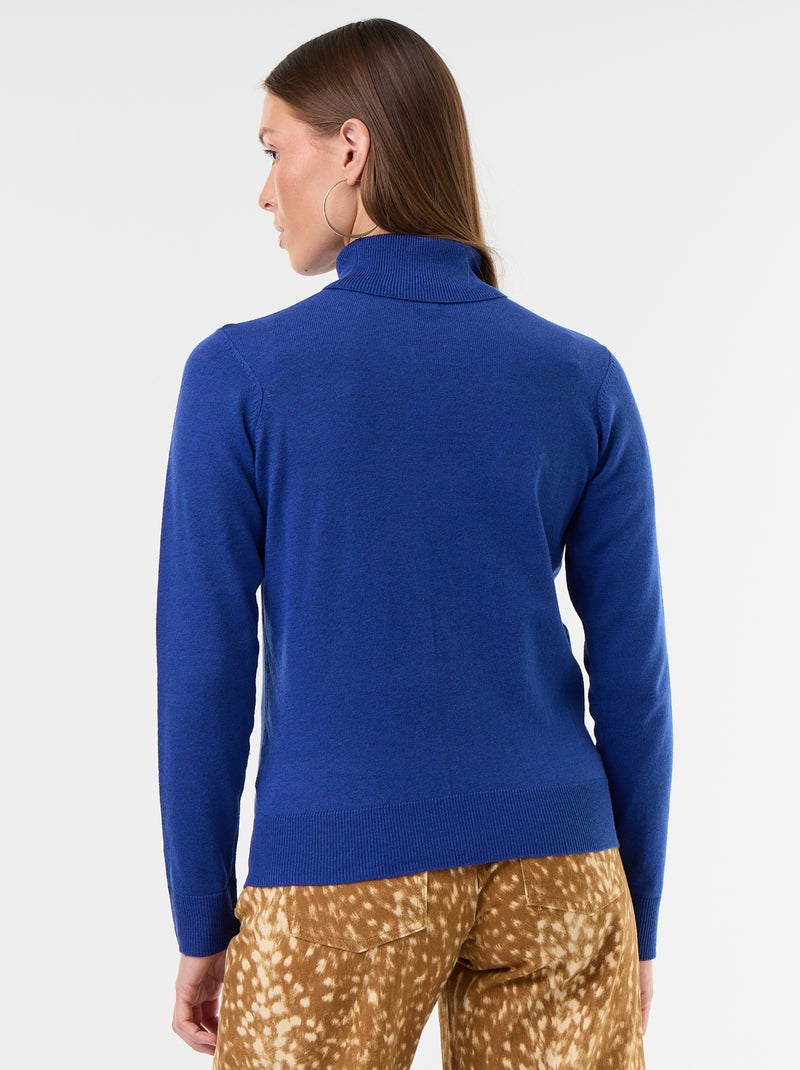 Maglione dolcevita a maglia fine Blu - Kiabi