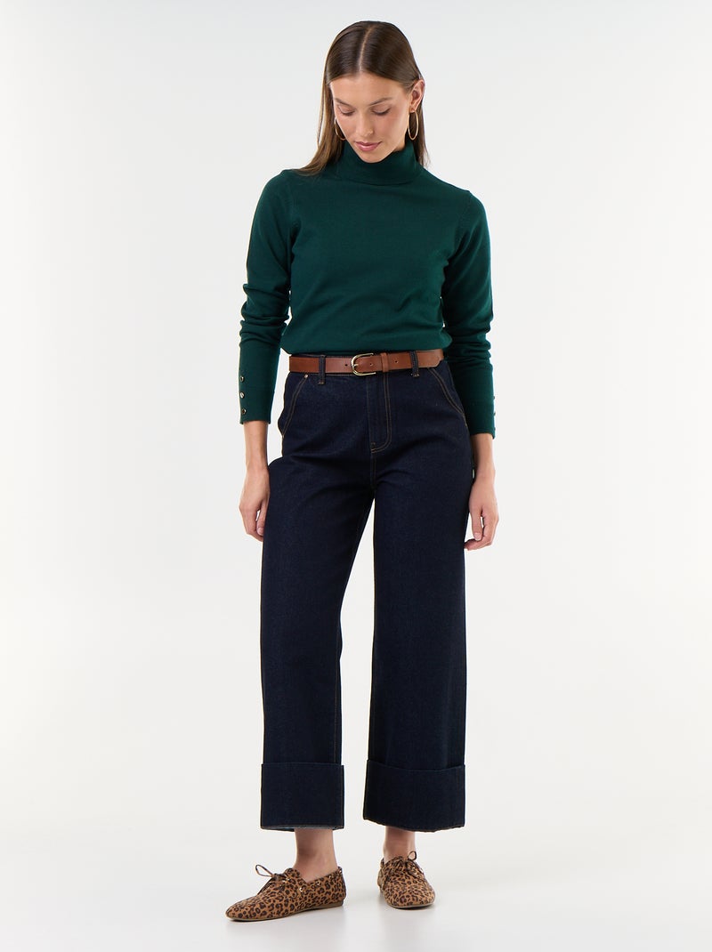 Maglione dolcevita a maglia fine Verde - Kiabi