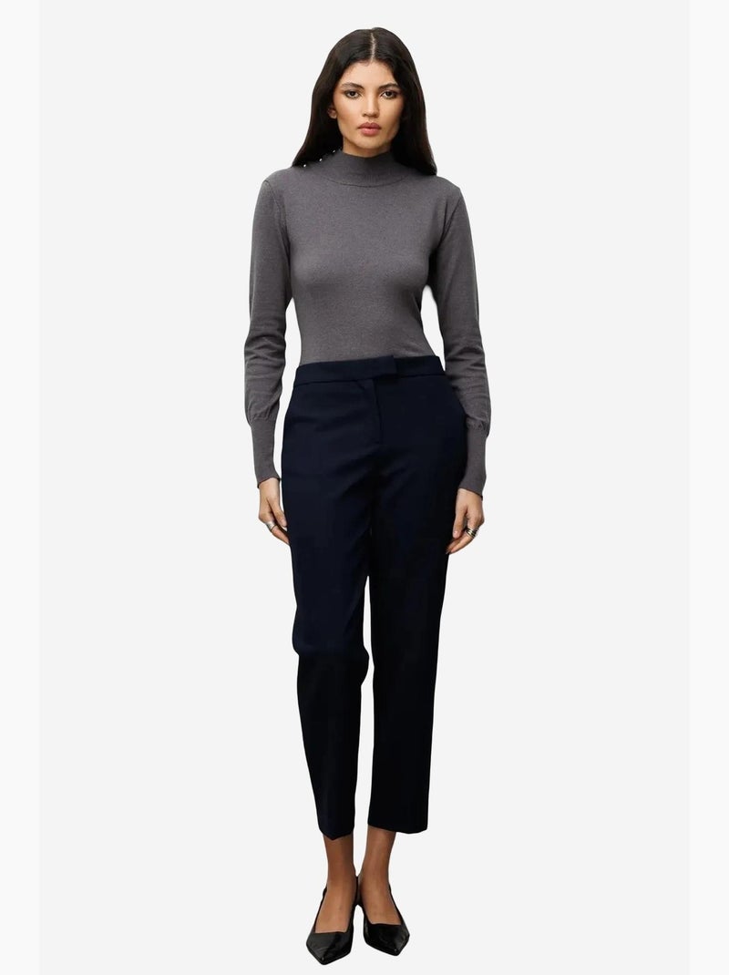 Maglione dolcevita in maglia mixray Grigio scuro - Kiabi